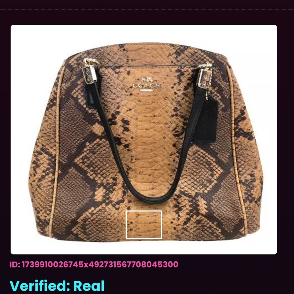 Coach Minetta Python Embossed Leather Crossbody Bag - Picture 15 of 16